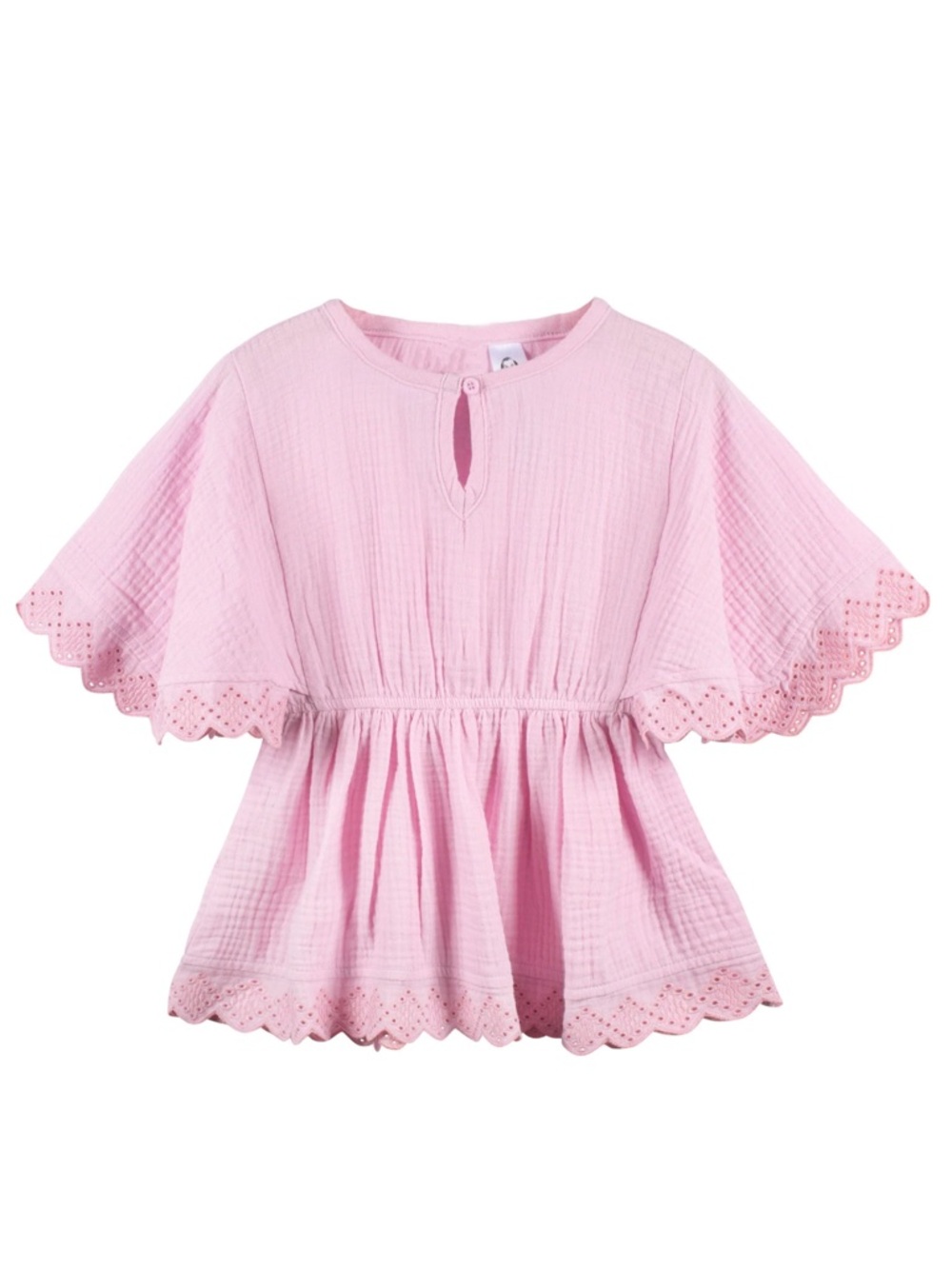 Embroidered Baby & Toddler Girls Light Pink Gauze Kaftan Swim Coverup